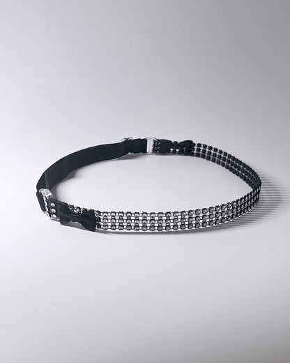 Vixen Black Sparkly Bow Belt Side View Showing Bow