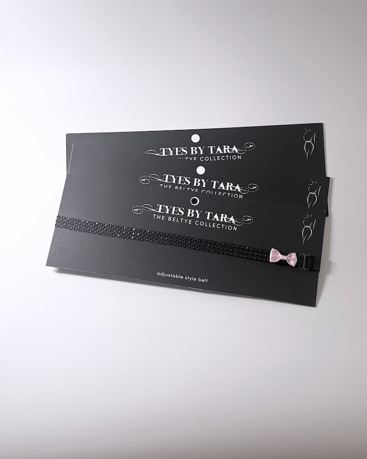 Vixen Sparkly Bow Belt with Pink Bows three pack