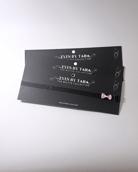 Vixen Sparkly Bow Belt with Pink Bows three pack