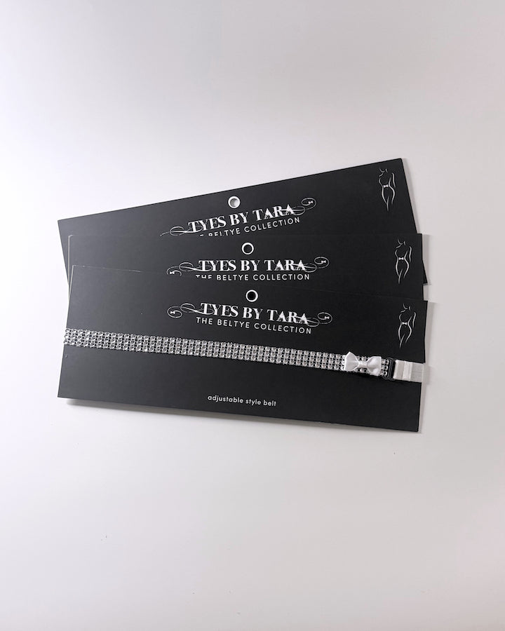 Vixen Sparkly White Bow Belt 3 Packs