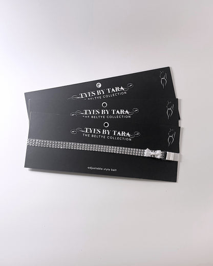 Vixen Sparkly White Bow Belt 3 Packs