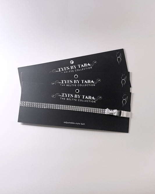 Vixen Sparkly White Bow Belt 3 Packs