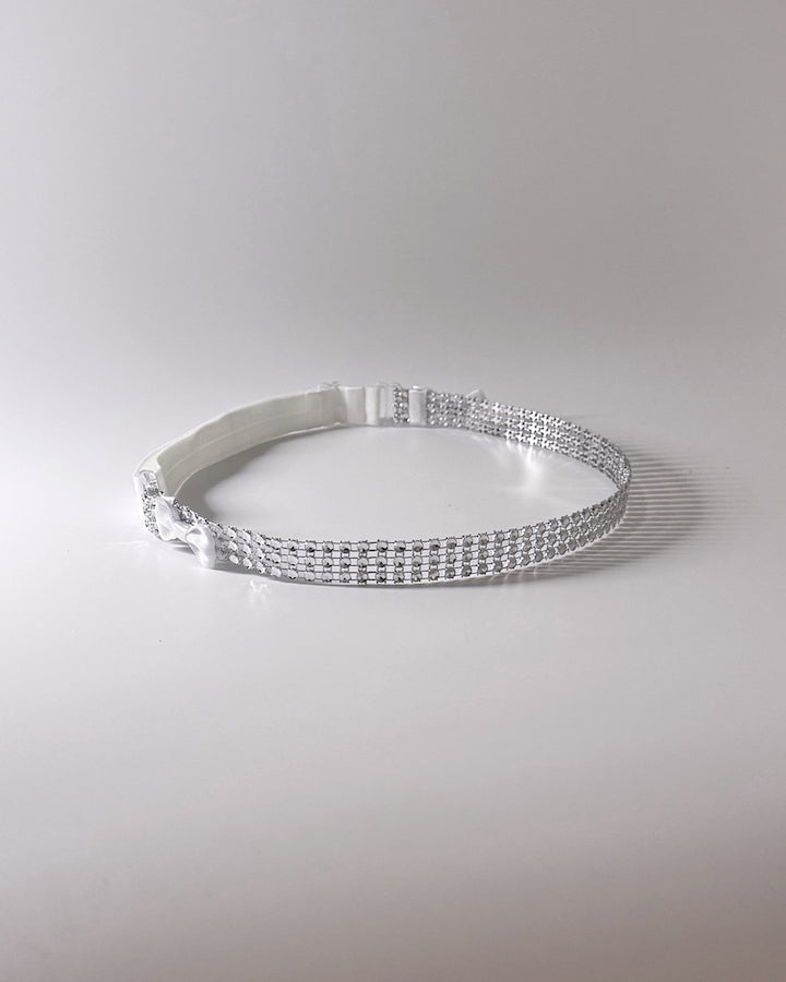 Vixen White Sparkly Bow Belt Side View