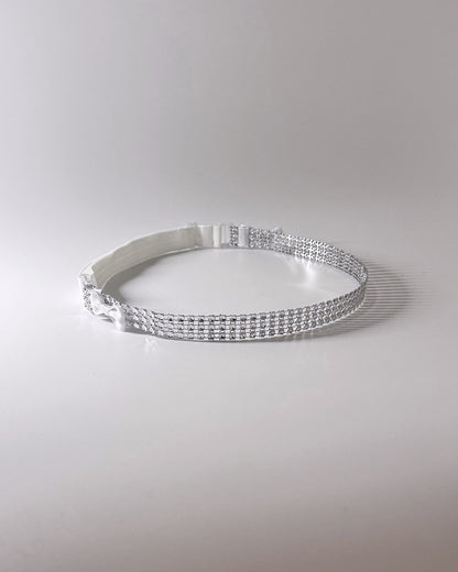 Vixen White Sparkly Bow Belt Side View
