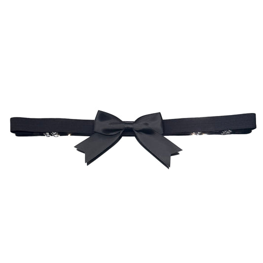 Bombshell Black Bow Belt on White Background