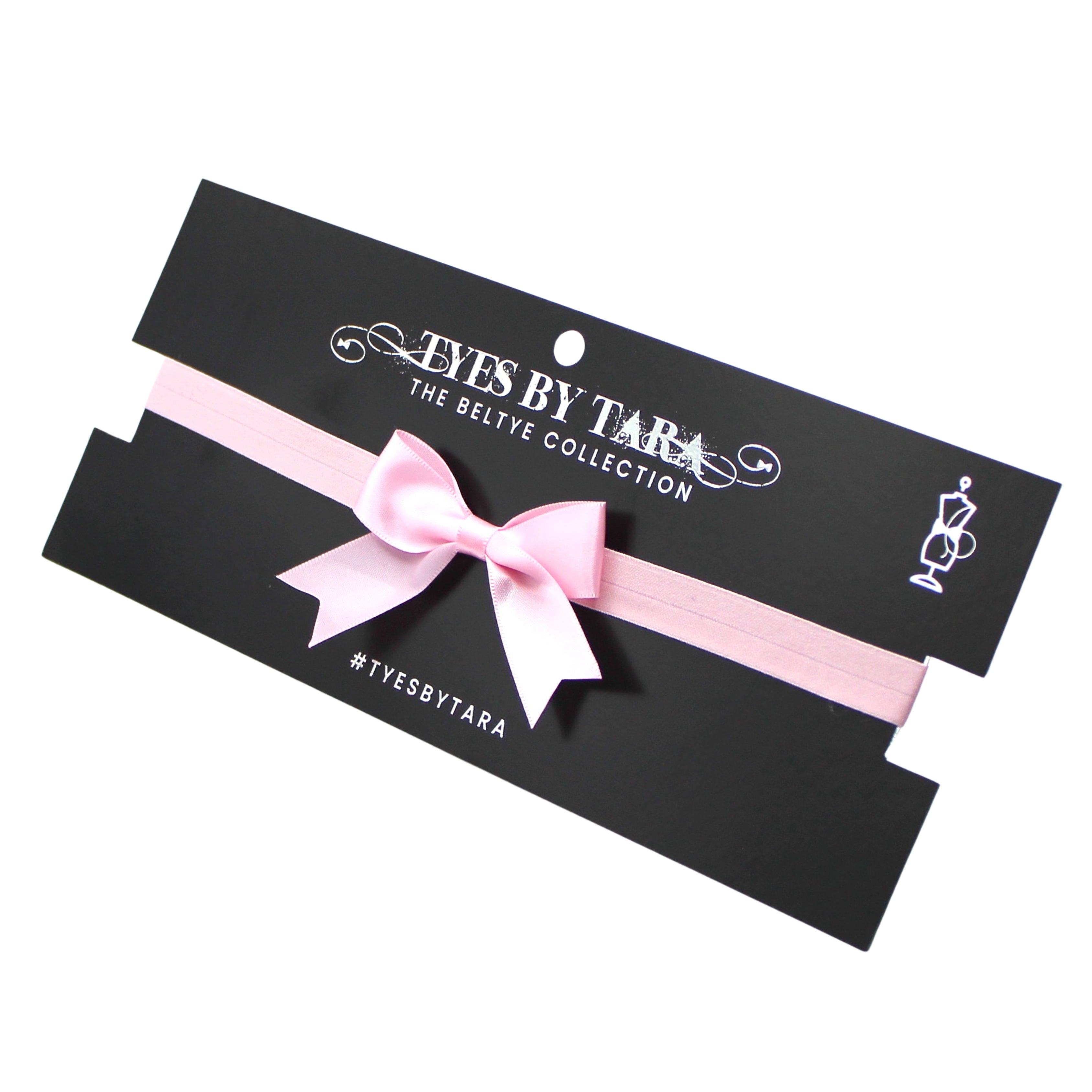 Pink Bow Belt on Black Card