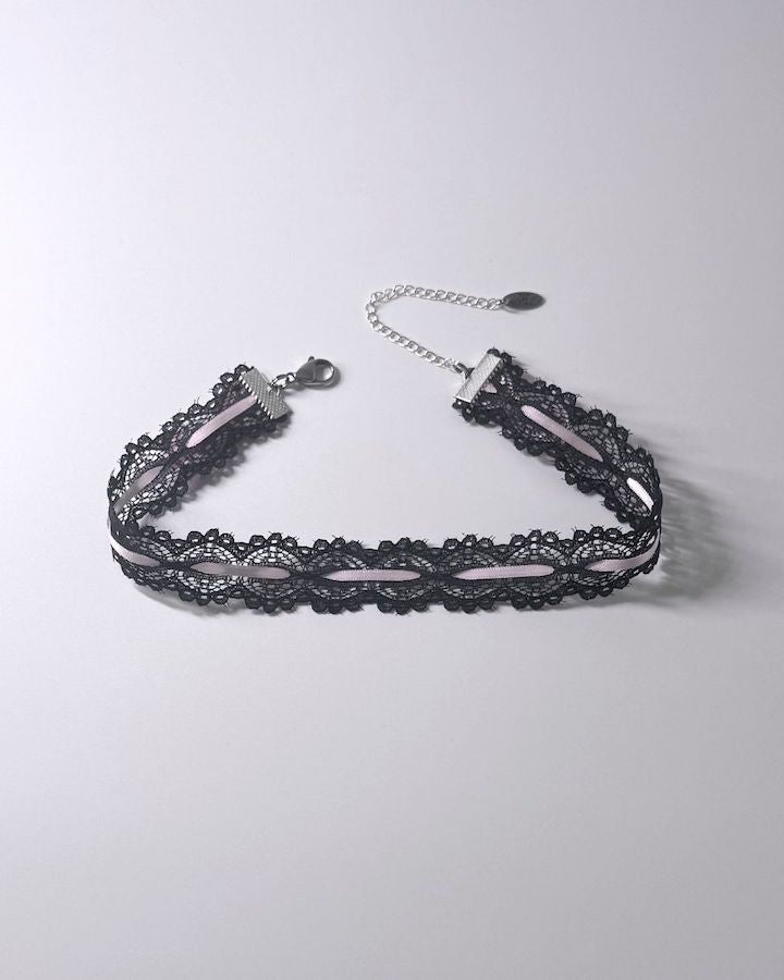 Chantilly Black Lace Bow Choker