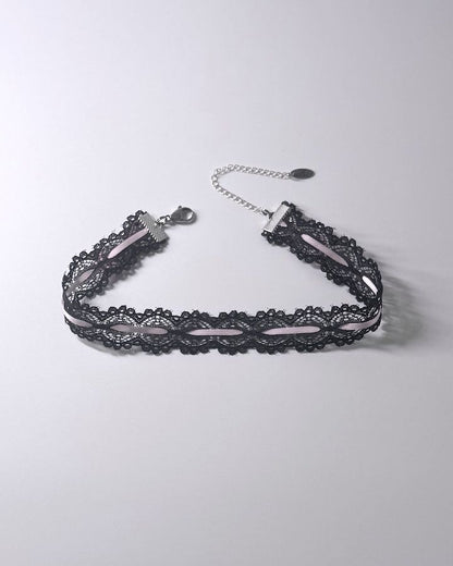 Chantilly Black Lace Bow Choker