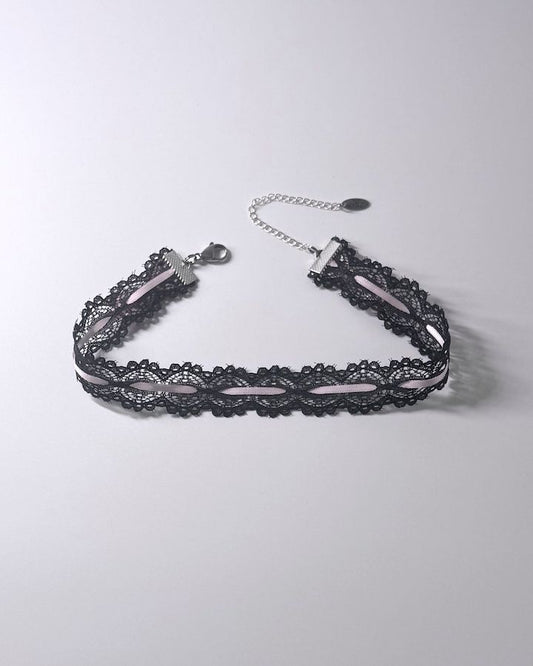 Chantilly Black Lace Bow Choker