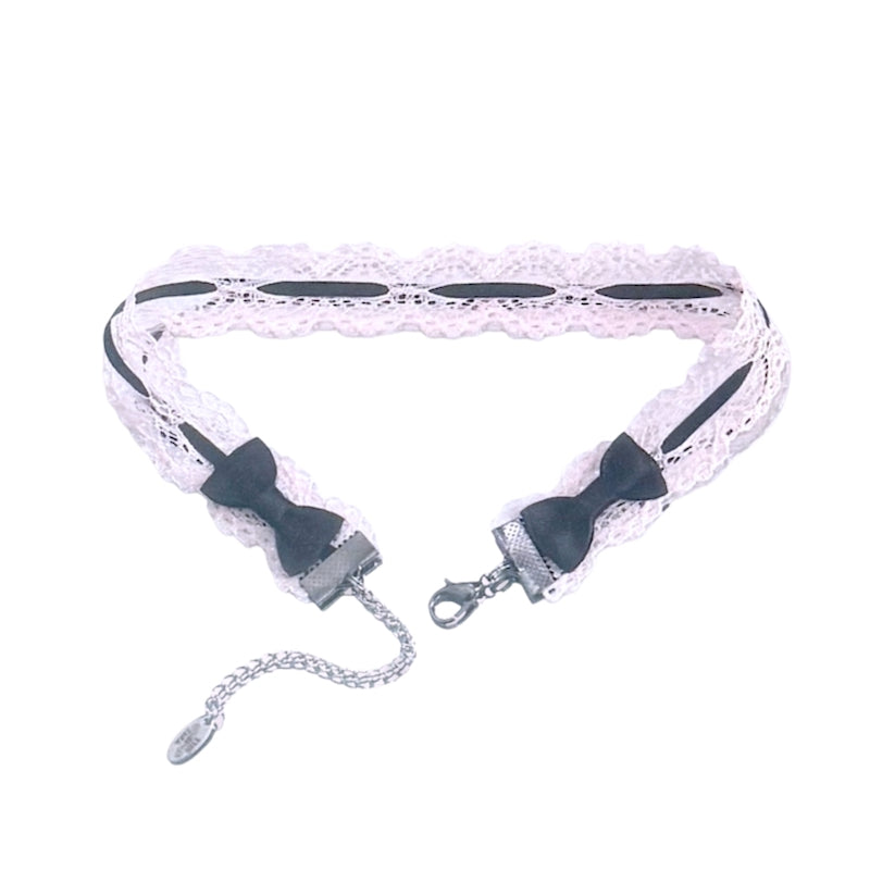 Back View Chantilly Pink Lace Choker