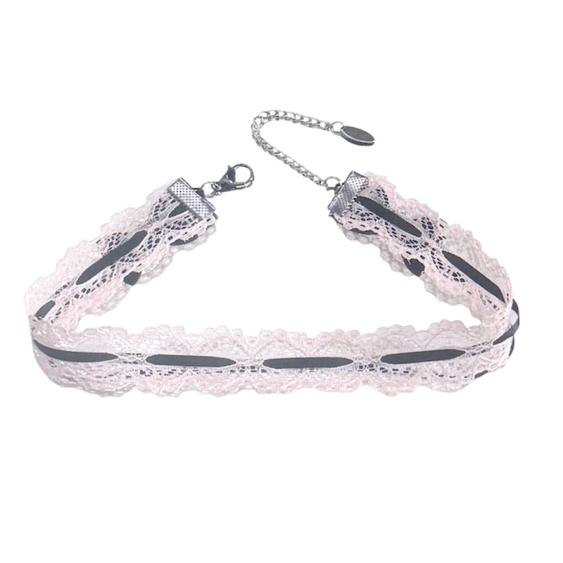 Pink Lace Choker