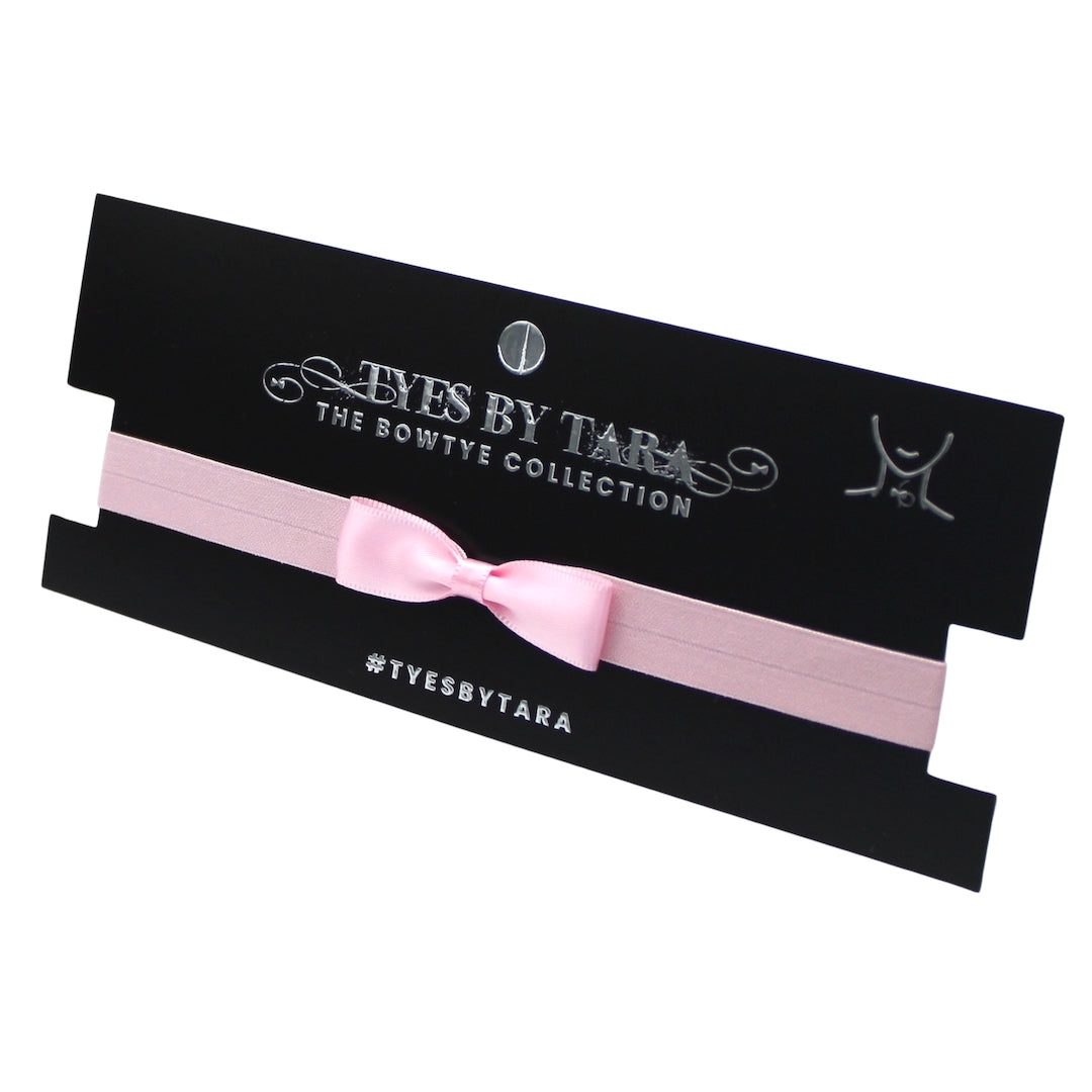 Femme Fatale Pink Bow Choker with Elastic Neckband