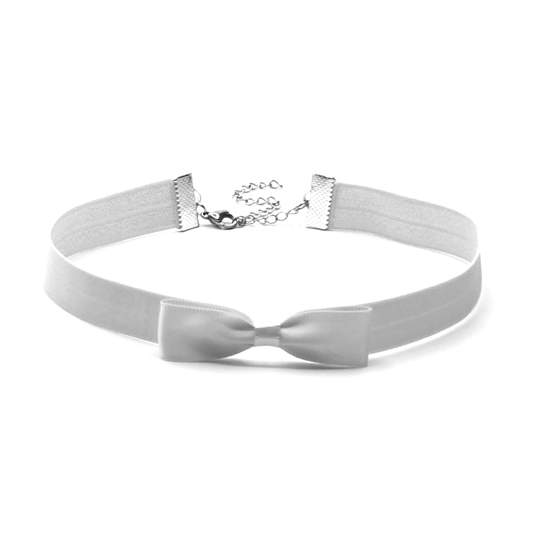 Femme Fatale White Bow Choker