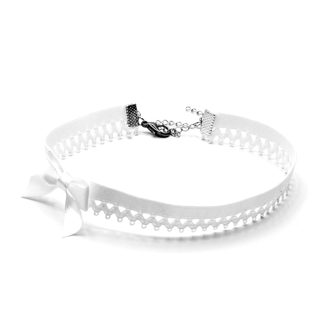 White Elastic Lingerie Choker