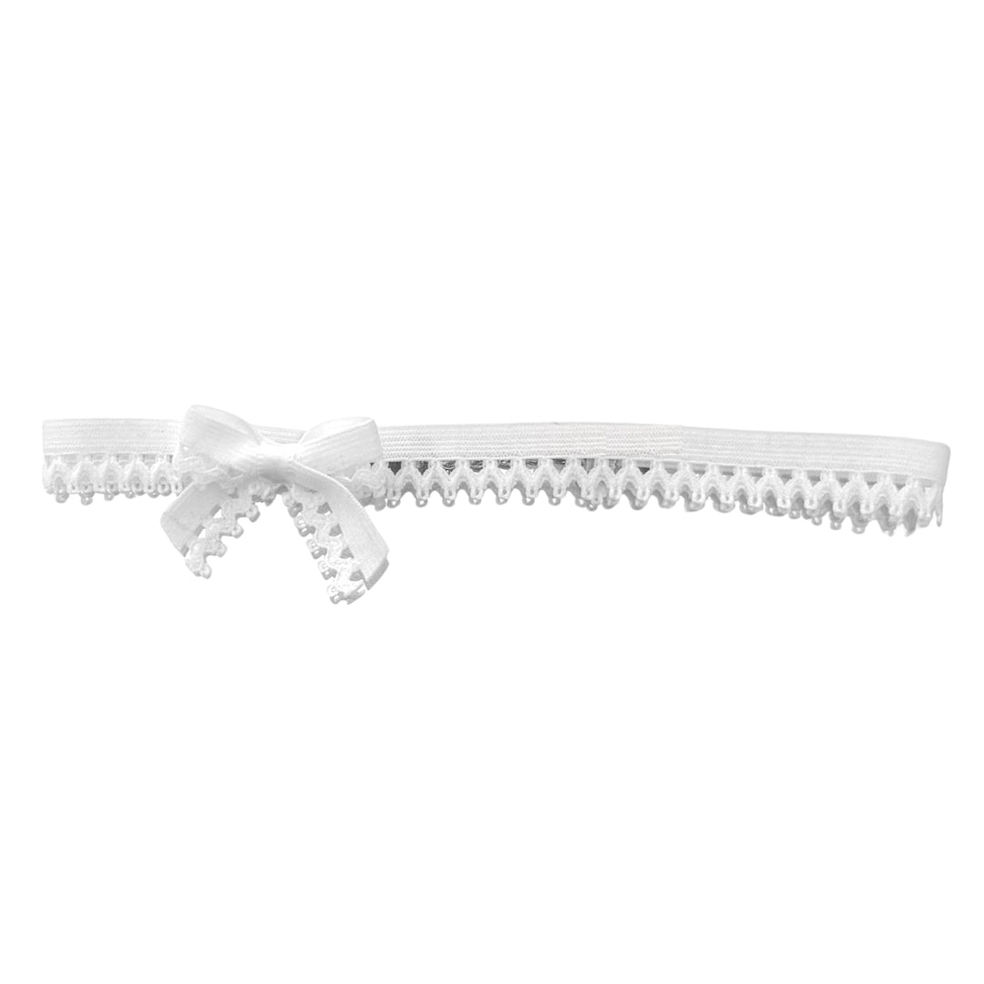 Foxy White Elastic Bow Choker