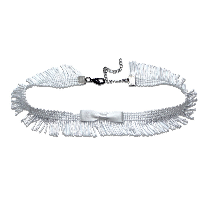 White Fringe Choker