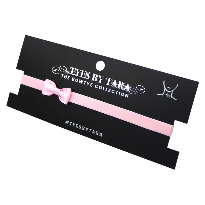 Hickey Pink Bow Choker on Black Card