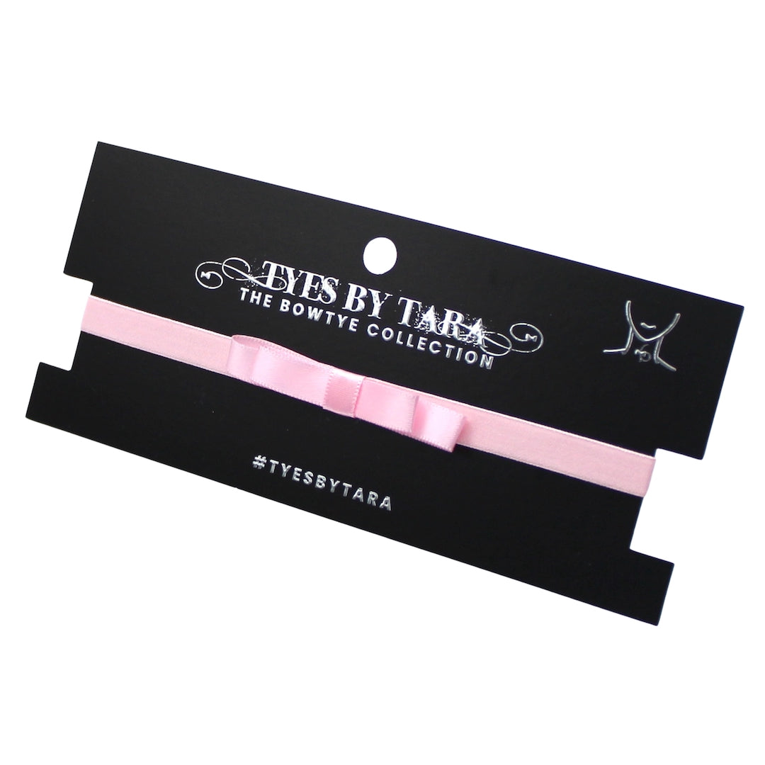 Highness Pink Bow Choker on Black Card