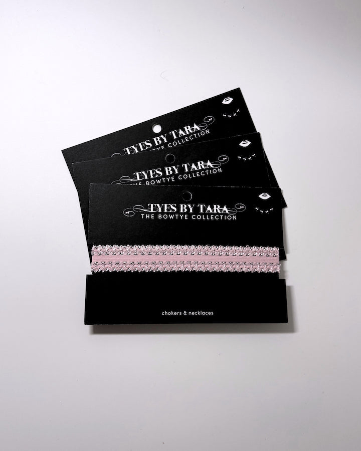 Lady Pink Elastic Bow Choker 3 Pack