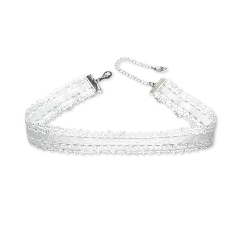 Lady White Elastic Choker