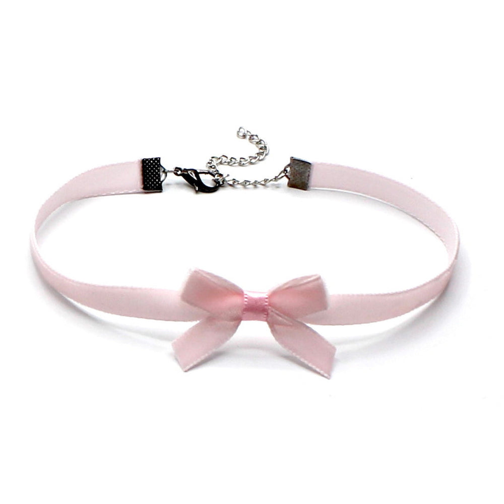 Pink Velvet Bow Choker