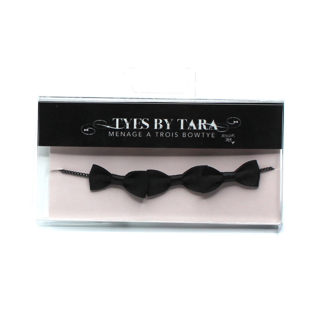 Black Bow Necklace in Pink and Black Box
