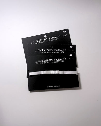 Queen White Silver Bow Choker 3 Pack