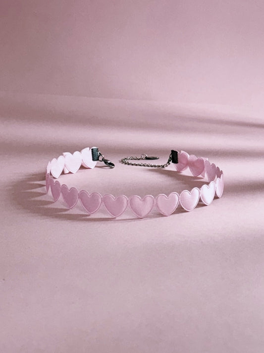 Pink Heart Choker