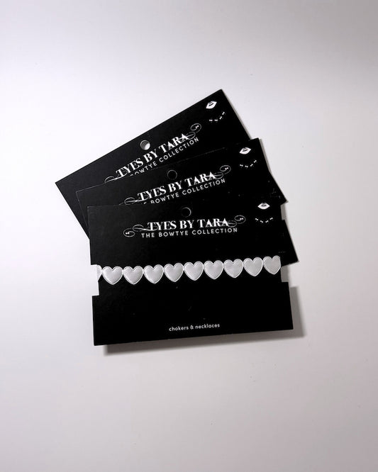 White Heart Choker on Black Cards 3 Pack
