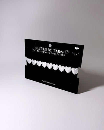 White Heart Choker on Black Card