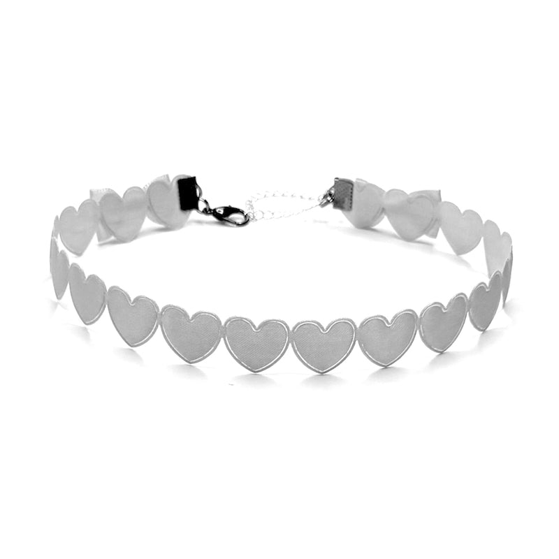 Sweetheart Heart White Choker