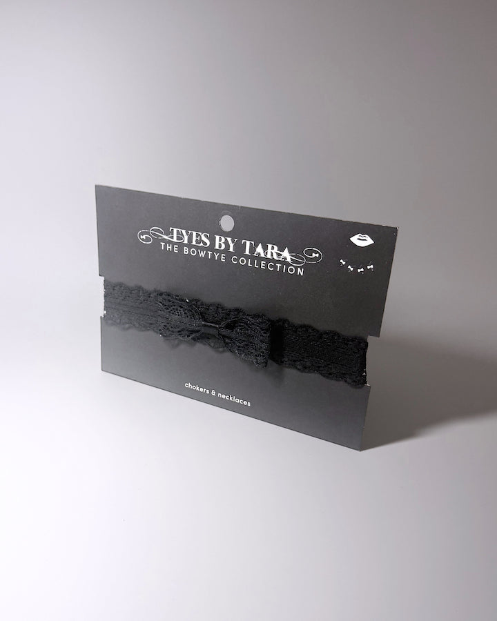 Siren Black Lace Choker on Black Card