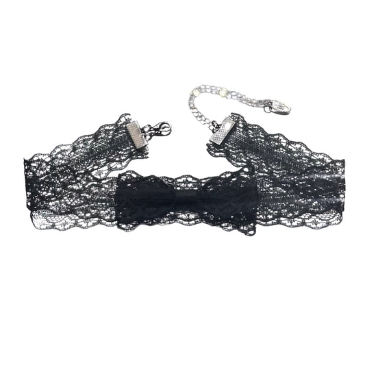 Black Lace Bow Choker 
