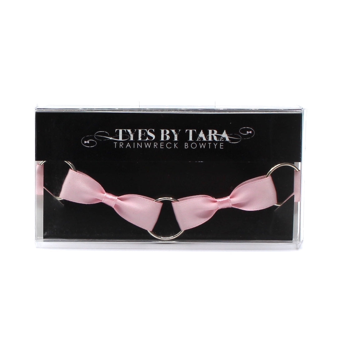 Pink Bow Choker with Silver loops in black box