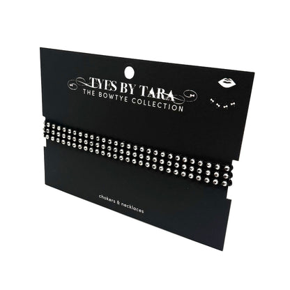 Vixen Black Sparkly Bow Choker on Black Card