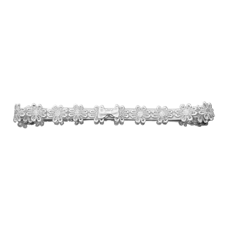 White Flower Bow Belt