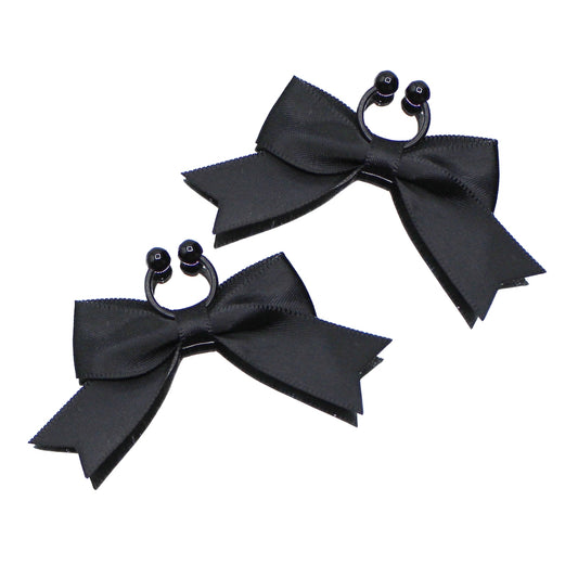 Bombshell Black Bow Nipple Jewelry Clamps
