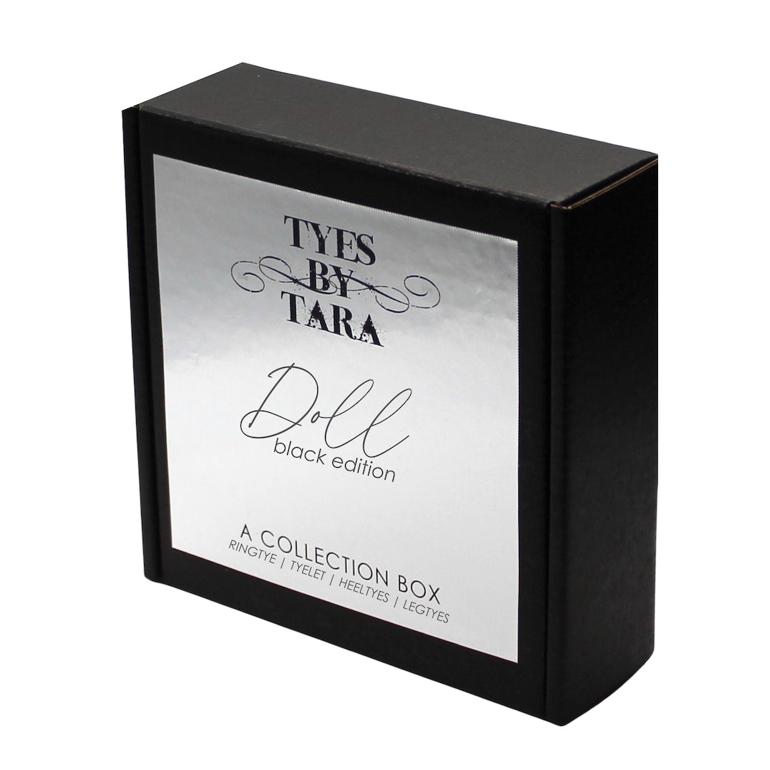 Doll Black Collection Box with Metallic Silver Label