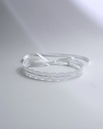 Chantilly White Lace Bow Headband