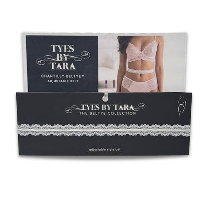 Chantilly White Lace Bow Belt Display 