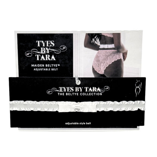 Maiden White Ruffled Bow Belt Display