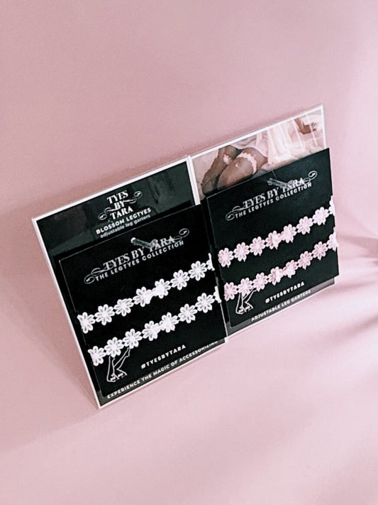 Blossom Flower Leg Garters on Black Counter Displays