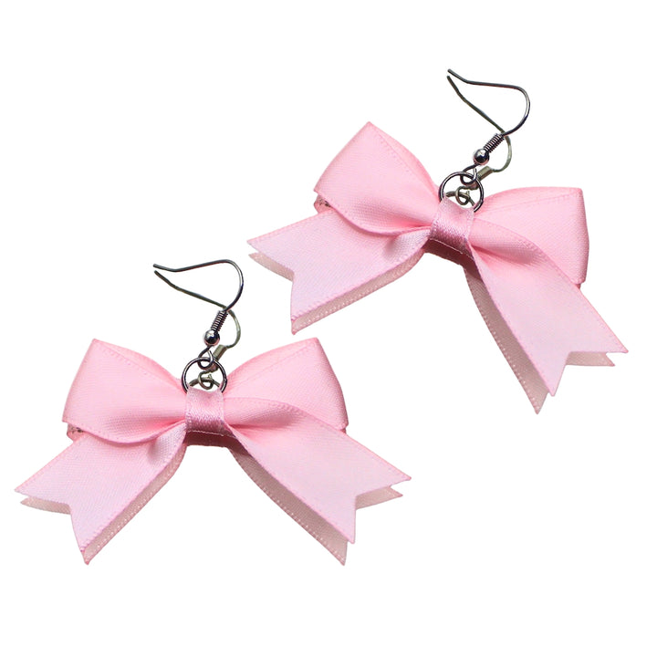 Pink Bombshell Pink Bow Earrings 