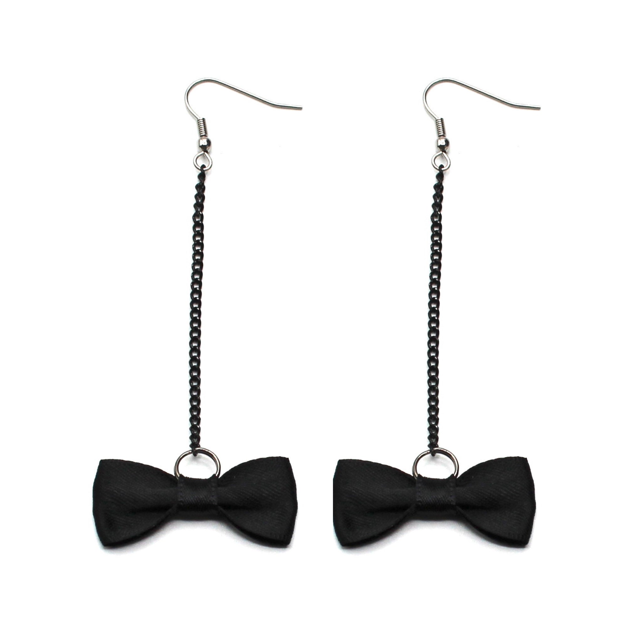 Secrets Black Bow Earrings