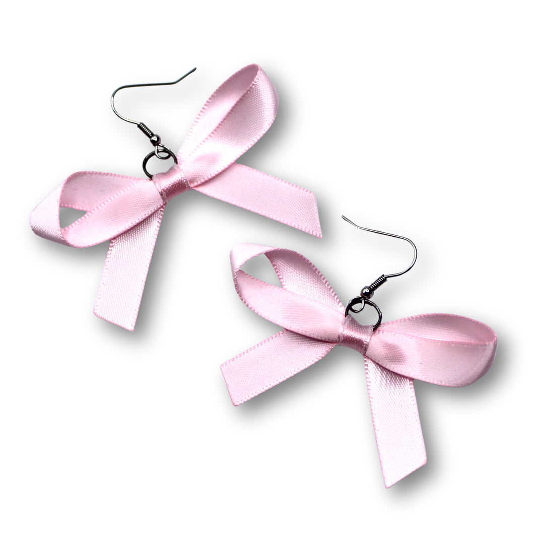 Pink XO Bow Earrings
