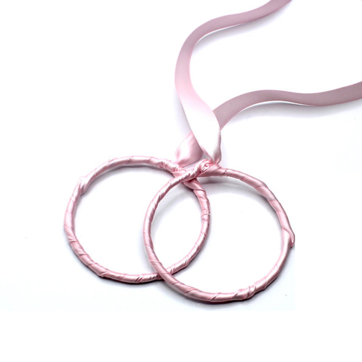 Pink Bangle Handcuffs with Long Satin Tyes