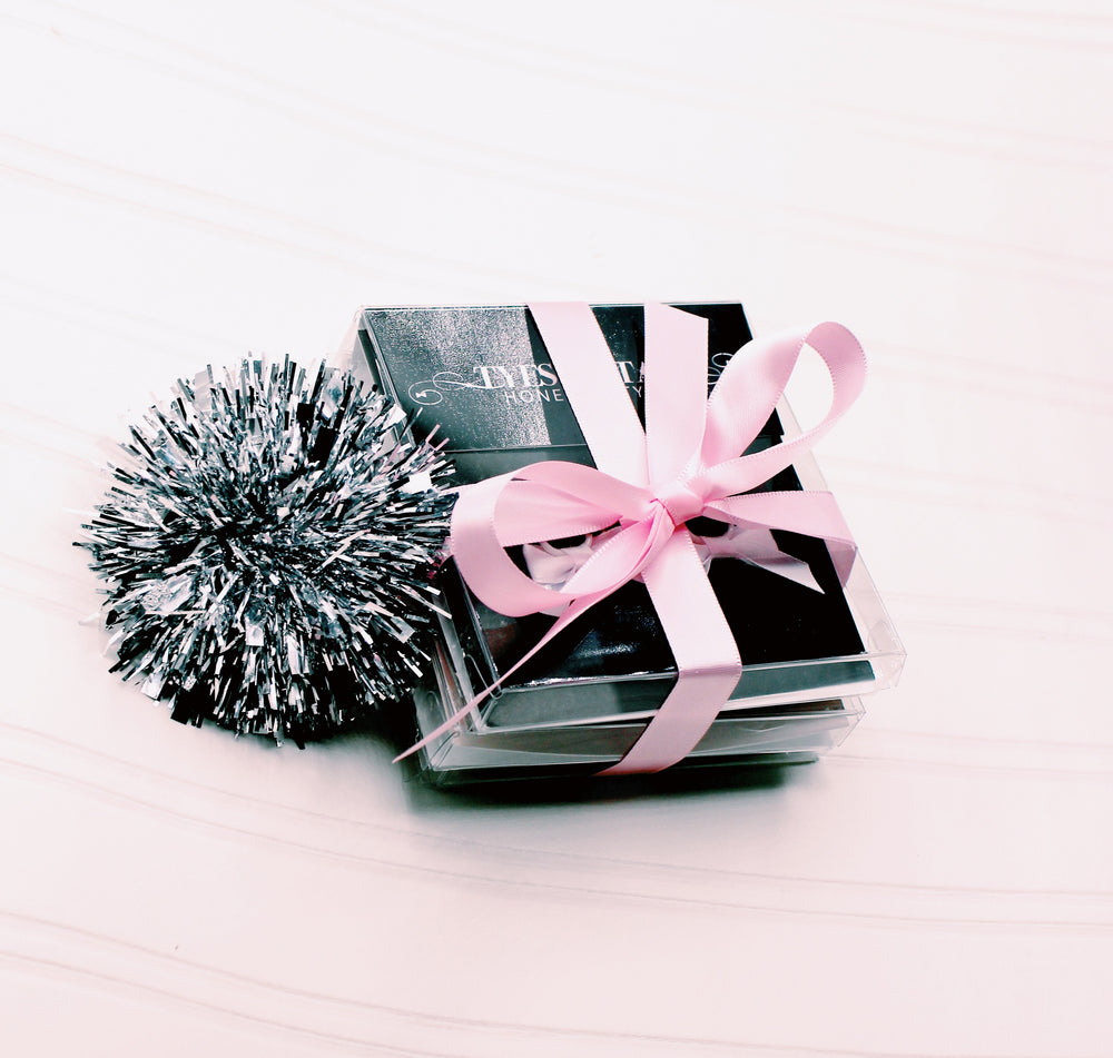 Gift with Silver Sparkly Puff