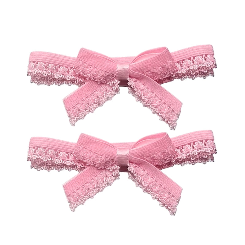 Belle Pink Bow Heel Straps
