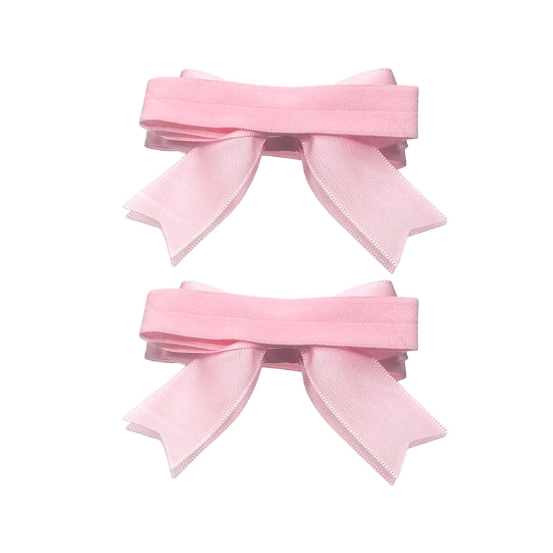 Bombshell Pink Bow Heel Straps Back View