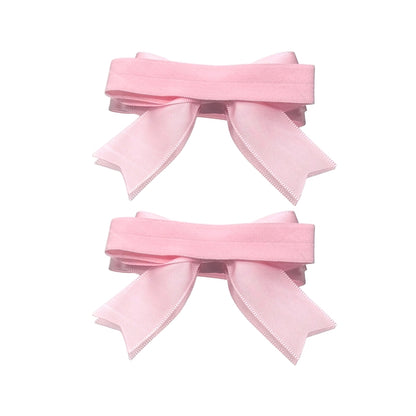 Bombshell Pink Bow Heel Straps Back View